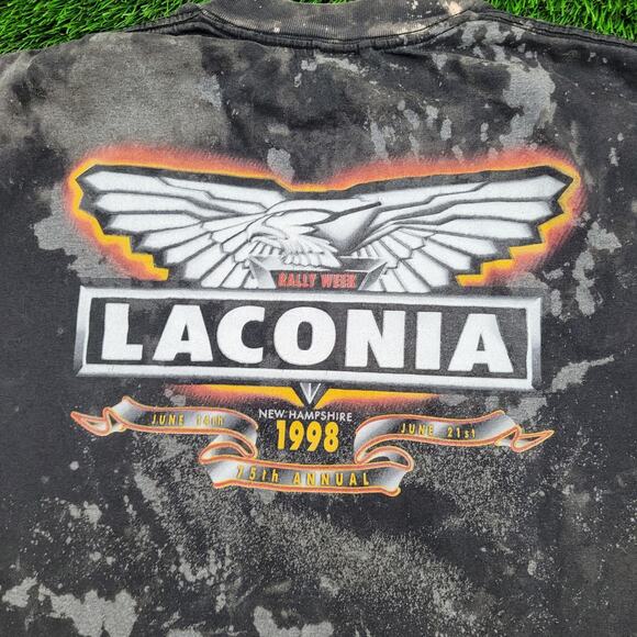 Vintage 1998 Lacona Bike Rally Shirt XL 24x26 Bleached Lion - Picture 14 of 15